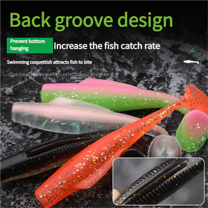 Aparejo de pesca de peces flotantes de cebo suave de cola en T de silicona para captura de cabeza de serpiente Ocean Lake River Stream atrae <span class=keywords><strong>trucha</strong></span> de lubina - Product Image 3