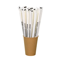 Pailles à boire droites jetables en PLA, emballées individuellement dans du papier, de qualité alimentaire, avec logo personnalisé pour les magasins de bubble tea, vente en gros