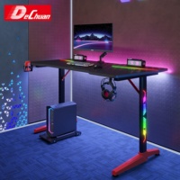 Bureau de jeu RGB en gros avec porte-gobelet et crochet pour casque, 2 tailles
