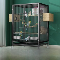 Volière rectangulaire en fer épaissi avec cadre en plastique pour oiseaux, idéale pour perruches, calopsittes, mynas – Grande boîte d'élevage facile à assembler