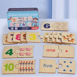 Aides pédagogiques pour l'apprentissage des mathématiques pour les enfants de maternelle, puzzles numériques en bois avec boîte de rangement - Product Image 6