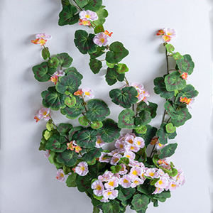 Colgante 9/12 tenedores artificiales Begonia ramo de flores de seda con hojas Faux geranio flores planta para decoración de fiesta de boda - Product Image 5