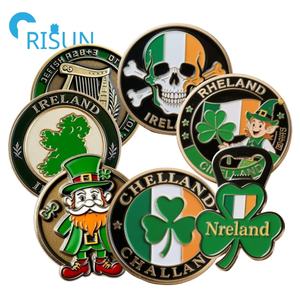 Fabrication métal personnalisé 2D 3D pièce trèfle Irlande pièce de défi personnalisé Irlande ouvre-bouteille irlandais pièces de monnaie - Product Image 1