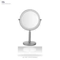 Miroir de table LED rond de 8 pouces avec grossissement 1X/7X, variateur tactile, lumière à mémoire 3 couleurs, rechargeable Type-C 1000 mAh