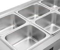 Rongsheng Tragbarer Intelligenter Bain-Marie Speisenwärmer Trolley mit Glasvitrine |   Edelstahl 1,5-2KW Restaurant-Buffet-Heizung