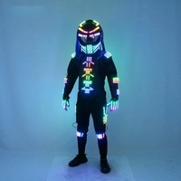 Costume de Cosplay Robot LED à Changement de Couleur Soldat en Fer pour Danse de Salon - Performance Unisexe Adulte en Polyester