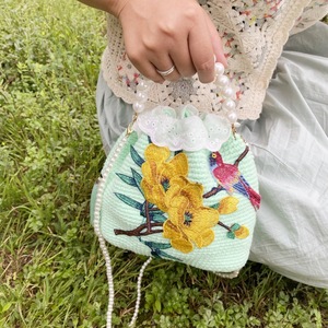 Bolso bandolera grande tejido <span class=keywords><strong>a</strong></span> <span class=keywords><strong>mano</strong></span>, bolso de <span class=keywords><strong>mano</strong></span> bordado de estilo bohemio para mujer - Product Image 4