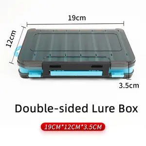 Hot Fish Boxes Tackle Boxes Abs Plastic Double Sided Fishing Lure Minnow Squid Jig Lure Fishing Box