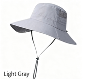 Chapeau Boonie gris foncé, côtés ajustables, sangle de menton réglable, chapeau de pêche pour hommes et femmes, logo personnalisé en gros