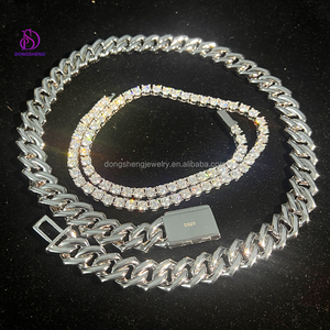 Moda personalizada Miami 15mm VVS Moissanite cadena de eslabones cubanos Cadena de soldado de Rap o collar de Hip Hop <span class=keywords><strong>Rock</strong></span> - Product Image 5