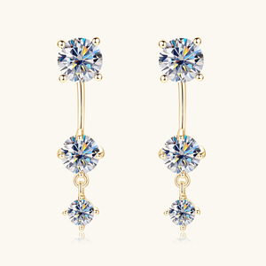 Pendientes <span class=keywords><strong>de</strong></span> tuerca clásicos <span class=keywords><strong>de</strong></span> moissanita chapados en rodio plateado con diseño <span class=keywords><strong>de</strong></span> alta gama para niña, a la moda <span class=keywords><strong>de</strong></span> TikTok, personalizados al por mayor - Product Image 2