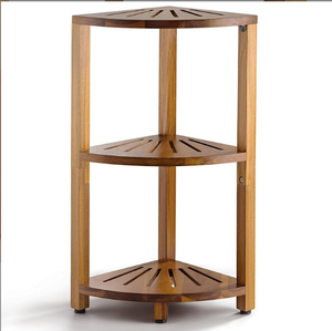Organizzatore Multifunzionale in Legno di Acacia per Bagno, Supporto Angolare da Scrivania per l'Organizzazione della Doccia - Product Image 1