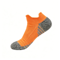 Chaussettes de cheville en polyester et nylon, motif rayé imprimé numériquement, logo personnalisé, évacuation de l'humidité, respirantes, tricotées, pour la course, avec revers, collection automne