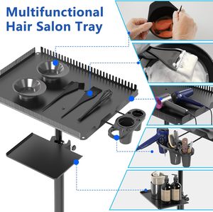 Chariot de Salon Magnétique avec Plateau pour Extensions Capillaires – Chariot à Outils de Coiffure pour Salons, Barbiers et Écoles de Beauté - Product Image 3