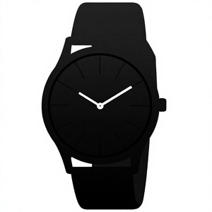<b>Matrix</b> Minimalist Dial Quartz Eco-Friendly Analog Wrist <b>Watch</b> with Softest Silicone Strap for Men & Boys (Black) - Product Image 4