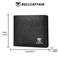 BULLCAPTAIN Dompet Pria Multi-slot Tempat Kartu Kredit Dompet Kasual untuk Pria Tas Baru Dompet Kulit Asli Dompet Uang Kecil