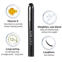 Mascara noir imperméable Extensions de cils 3D Mascara à fibres Mascara pour volume et longueur supplémentaires