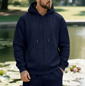 Sweat-shirt en polaire pour homme de haute qualité, couleur unie, à capuche, décontracté, pour l'automne et l'hiver - Product Image 2