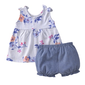 Conjuntos de ropa de verano para bebés recién nacidos, 2 piezas, sin mangas, top y pantalones, para niñas pequeñas. - Product Image 2