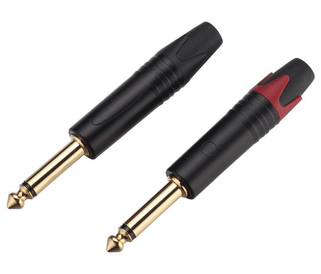 Metal Housing Gold Plated 1/4 Inch Audio Phone Jack 6.35mm Mono TS Solder Assembly Connector