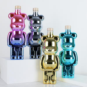 Haut de gamme fluide Violence ours bouteille de vin <span class=keywords><strong>France</strong></span> importé vin rouge sec 750ML ours bouteille en verre électrolytique bouteille vide - Product Image 2