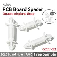 Entretoise double à enfoncement en nylon haute précision 11,2 mm avec trou de 3,5 mm pour carte de circuit imprimé double aile PA66 UL94 V-2