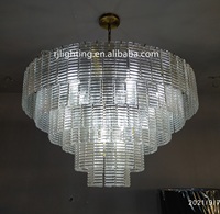 Lustre rectangulaire fait à la main en verre fumé pour table à manger cuisine îlot intérieur décor à la maison E12 acier