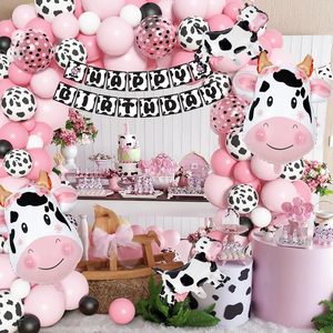 Kit Ghirlanda di Palloncini in Foil a Forma di Mucca Rosa <span class=keywords><strong>con</strong></span> Striscione Autosigillante '<span class=keywords><strong>Buon</strong></span> <span class=keywords><strong>Compleanno</strong></span>' Set Decorativo per Festa di Primo <span class=keywords><strong>Compleanno</strong></span> per Bambine a Tema Fattoria - Product Image 5