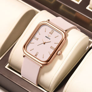 Reloj de Pulsera NIBOSI 2562 para Mujer, Diseño Simple y Moderno, Esfera Cuadrada, Correa de Silicona, Reloj de Cuarzo, Personalizable con Logotipo - Product Image 4