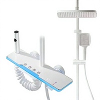 Ensemble de douche thermostatique à affichage numérique mural avec pommeau de douche céramique à jet doux pour hôtel et salle de bain domestique