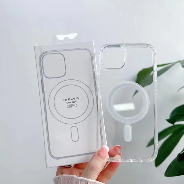 Transparent Wireless Charging Cell Phone Case Accessories Cover for Iphone 12 13 14 15 16 17 Pro Max