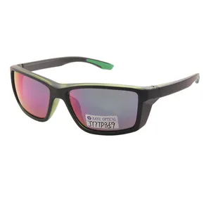 Embout en caoutchouc haute performance Grip and Comfort Sporty Full Frame Two Tone Lunettes de soleil pour l'équitation, la randonnée et les activités de plein air