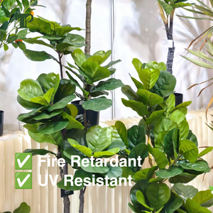 4/5ft fiddle-Leaf vả cây Nhân Tạo Trắng nồi UV kháng trang trí nhà vườn cây nhân tạo nguồn cung cấp cho lễ kỷ niệm - Product Image 3