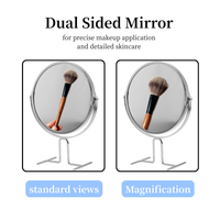 Personalized Double-Sided Standing Cosmetics Mirror Chrome Finish Design 3x Magnifying Feature CE Certified Desktop Makeup Use