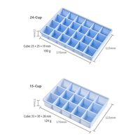 Bac à glaçons en silicone de qualité alimentaire sans BPA, 15 ou 24 compartiments, démoulage facile, congélation rapide, récipient pour aliments pour bébés