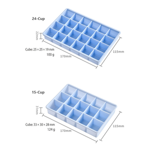 <span class=keywords><strong>Bac</strong></span> à glaçons en silicone de qualité alimentaire <span class=keywords><strong>sans</strong></span> BPA, 15 ou 24 compartiments, démoulage facile, congélation rapide, récipient pour aliments pour bébés - Product Image 3