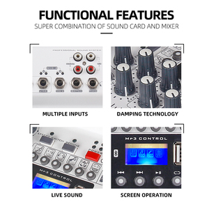 Nueva tarjeta de sonido mezcladora de consola de DJ con micrófono Inalámbrico UHF de 2 canales para grabación de estudio <span class=keywords><strong>en</strong></span> casa DJ Network <span class=keywords><strong>Karaoke</strong></span> <span class=keywords><strong>en</strong></span> vivo - Product Image 6