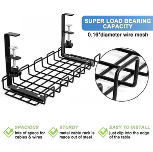 Estante debajo del <span class=keywords><strong>escritorio</strong></span> de alta calidad con tornillo para la gestión de cables Organizador de cables debajo del <span class=keywords><strong>escritorio</strong></span> Altura ajustable Aluminio Metal - Product Image 6