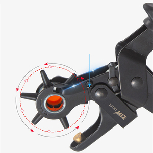 Pince à poinçonner rotative ergonomique YTH en cuir robuste, 6 tailles de trous, pour ceintures, bracelets de montre, sacs à main, chaussures, <span class=keywords><strong>réparation</strong></span> artisanale du cuir - Product Image 5