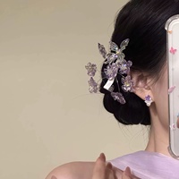 [Langage des fleurs romantiques] Nouvelle pince à cheveux élégante en forme de papillon en cristal brillant, faite à la main, design élégant, pince latérale en bec de canard 2026
