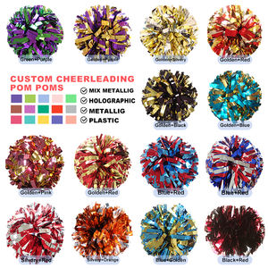 ホットセール中！環境に優しく丈夫なWIGYMブランドのチアリーディングポンポン。4インチ、6インチ、8インチ、10インチのメタルゼブラ柄レーザーバトンハンドル付き。 - Product Image 3