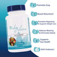 Détoxification Intestinale Avancée en 15 Jours : Soutien Naturel pour la Santé Intestinale des Adultes - 30 Capsules