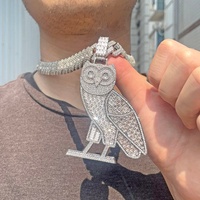 Pendentif personnalisé OVO Drake en cuivre avec pierres CZ baguette 5A Hibou Hiphop