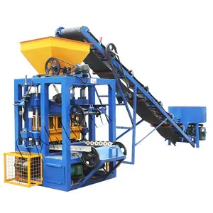 QT4-26 lowest price brazil small hat gypsum breeze blocking cement brick machinery concrete interlocking block making machine