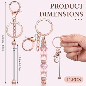 Reliable Ship Beadable Keychain Bars Bulk Beaded Metal Keyring for Jewelry Making Crafts Personalized Birthday Gifts Fast Ship - Product Image 2