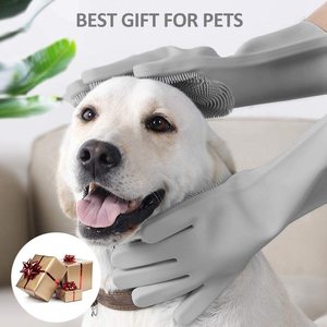Gant de toilettage pour animaux de compagnie, éponge de nettoyage en silicone pour le bain des chiens, élimination des poils - Product Image 4