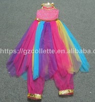 Costumes de danse indienne pour filles enfants adultes Lyciral Stage Jazz Arab Dance Wear avec paillettes Performance Wear