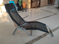 Chaise longue de plage pliable en métal, design personnalisé, écologique, durable, imperméable, portable, pour parc