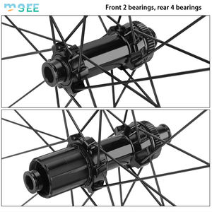 Jeu de roues de route en fibre de carbone SeeMore, frein à <span class=keywords><strong>disque</strong></span>/jante pour vélo de route, moyeu 38/50 mm, dégagement rapide/axe traversant, jeu de roues de vélo léger - Product Image 2