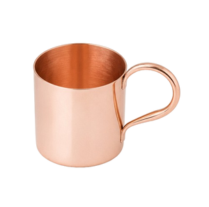 Taza de cobre ecológica de alta calidad con asa, acabado brillante moderno, taza metálica Moscow Mule para cócteles, fiestas y decoración del hogar. - Product Image 4